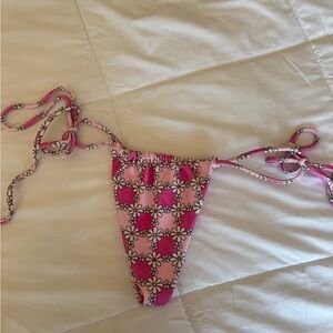Frankies Bikinis Terry Pink Daisy Bikini Bottoms